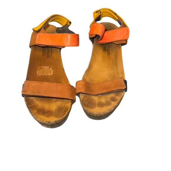 NAOT Miracle Genuine Leather Color Block Style Velcro Adjustable Wedges - Picture 5 of 5